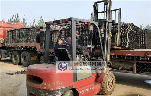 重庆东北李总订购的石化龟甲网正在发货装车中